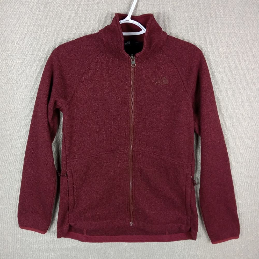 The North Face Women Fleece Zip Jacket Medium Burgundy Maroon Athleisure Outdoor
